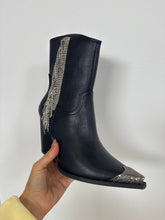 Load image into Gallery viewer, Kai Rhinestone Fringe Studded Toe Cowgirl Boots - Black