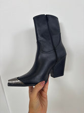 Load image into Gallery viewer, Kai Rhinestone Fringe Studded Toe Cowgirl Boots - Black