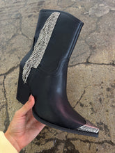 Load image into Gallery viewer, Kai Rhinestone Fringe Studded Toe Cowgirl Boots - Black