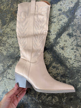 Load image into Gallery viewer, Samara Embroidered Knee High Cowgirl Boots - Nude