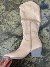 Load image into Gallery viewer, Samara Embroidered Knee High Cowgirl Boots - Nude