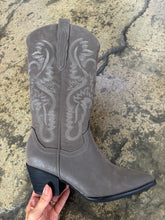 Load image into Gallery viewer, Amaya Classic Western Embroidered Cowgirl Boot - Charcoal