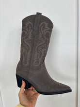 Load image into Gallery viewer, Amaya Classic Western Embroidered Cowgirl Boot - Charcoal