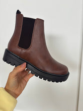 Load image into Gallery viewer, Paden Chelsea Bootie - Cognac &amp; Black