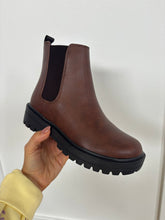 Load image into Gallery viewer, Paden Chelsea Bootie - Cognac &amp; Black
