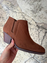 Load image into Gallery viewer, Gwen Cognac Suede Ankle Booties