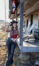 Load image into Gallery viewer, Leather Blakely High Waisted Bell Bottom Flare Jeans - Black