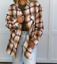 Load image into Gallery viewer, Crisp Breeze Oversized Plaid Flannel Shirt