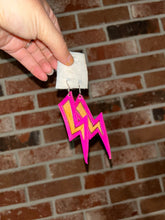 Load image into Gallery viewer, Leather Lightning Bolt Earrings