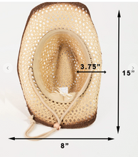Load image into Gallery viewer, Western Straw Weave Rope String Cowboy Hat
