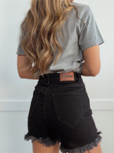 Load image into Gallery viewer, On The Go Distressed Shorts - Black