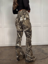 Load image into Gallery viewer, Fiona High Waisted Bell Bottom Flare Jeans - Moss Brown Camo