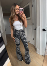 Load image into Gallery viewer, Fiona High Waisted Bell Bottom Flare Jeans - Storm Grey Camo