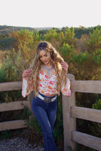 Load image into Gallery viewer, Woodstock Floral Bell Sleeve Wrap Top - Sunset Petals