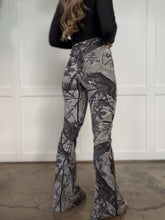 Load image into Gallery viewer, Fiona High Waisted Bell Bottom Flare Jeans - Storm Grey Camo