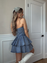 Load image into Gallery viewer, Jolene Strapless Demin Mini Dress