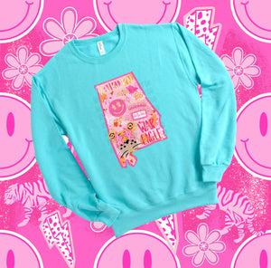 Preppy State Sweatshirt - Turquoise