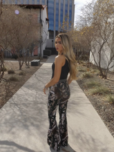 Load image into Gallery viewer, Fiona High Waisted Bell Bottom Flare Jeans - Woodland Green Camo