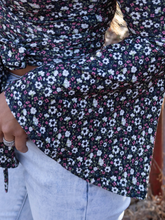Load image into Gallery viewer, Woodstock Floral Bell Sleeve Wrap Top - Midnight Meadow