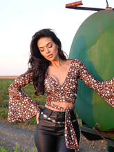 Load image into Gallery viewer, Woodstock Floral Bell Sleeve Wrap Top - ALL COLORS