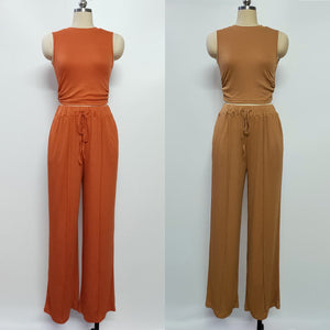 Ribbed Knit cropped tank + drawstring set - Week of 7.7