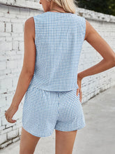 Load image into Gallery viewer, PREORDER - Gingham Print Tie Front Top and Shorts Set