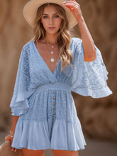 Load image into Gallery viewer, PREORDER: Hope Ruffle Hem Lace Mini Dress