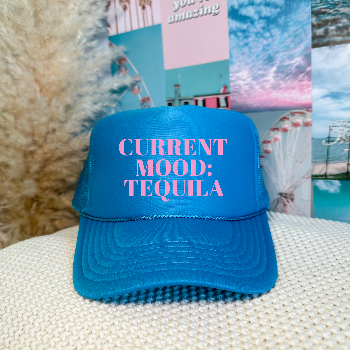 Current Mood Trucker Hat - Turquoise