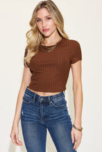 Load image into Gallery viewer, Tianna Ribbed Round Neck Short Sleeve T-Shirt