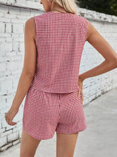 Load image into Gallery viewer, PREORDER - Gingham Print Tie Front Top and Shorts Set