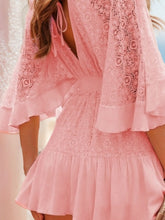 Load image into Gallery viewer, PREORDER: Hope Ruffle Hem Lace Mini Dress