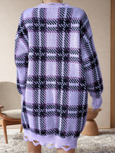 Load image into Gallery viewer, PREORDER: Lydia Distressed Plaid V-Neck Long Sleeve Sweater Dress