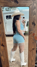 Load image into Gallery viewer, The Rhinestone Denim Fringe Set