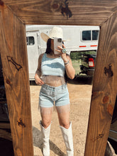 Load image into Gallery viewer, The Rhinestone Denim Fringe Set