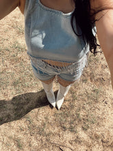 Load image into Gallery viewer, The Rhinestone Denim Fringe Set