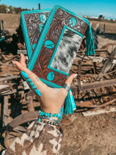 Load image into Gallery viewer, The Turquoise Dreams Wallet a Haute Southern Hyde by Beth Marie Exclusive