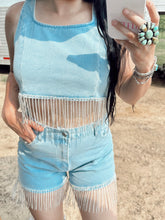Load image into Gallery viewer, The Rhinestone Denim Fringe Set