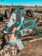 Load image into Gallery viewer, The Turquoise Dreams Wallet a Haute Southern Hyde by Beth Marie Exclusive