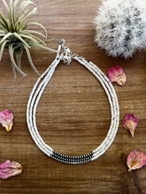 Load image into Gallery viewer, 3 mm Sterling Silver Pearls choker on white 3mm magnesite