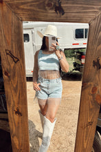 Load image into Gallery viewer, The Rhinestone Denim Fringe Set