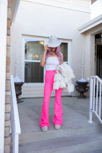 Load image into Gallery viewer, Fiona High Waisted Bell Bottom Flare Jeans - Pink