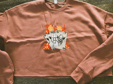 Load image into Gallery viewer, Thunderbird Brand- Play your Hand Cropped Sweatshirt