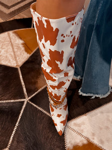Cow Lot Knee High Boots