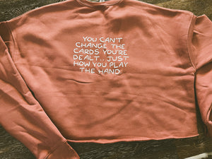 Thunderbird Brand- Play your Hand Cropped Sweatshirt